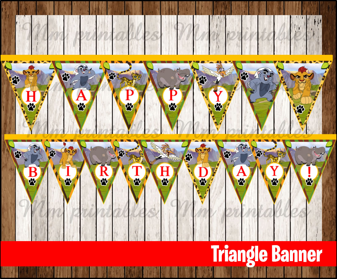 80% OFF SALE The Lion Guard Triangle Banner Instant download